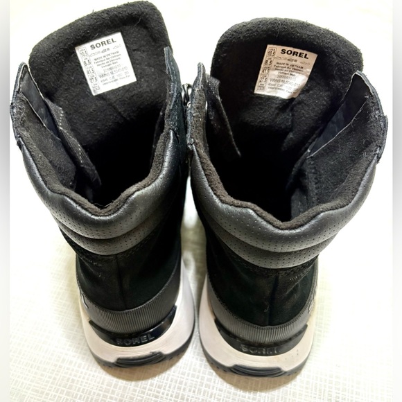 Sorel Black Kinetic impact Conquest Plus waterproof wedge lace up sneaker Boots - Picture 9 of 11